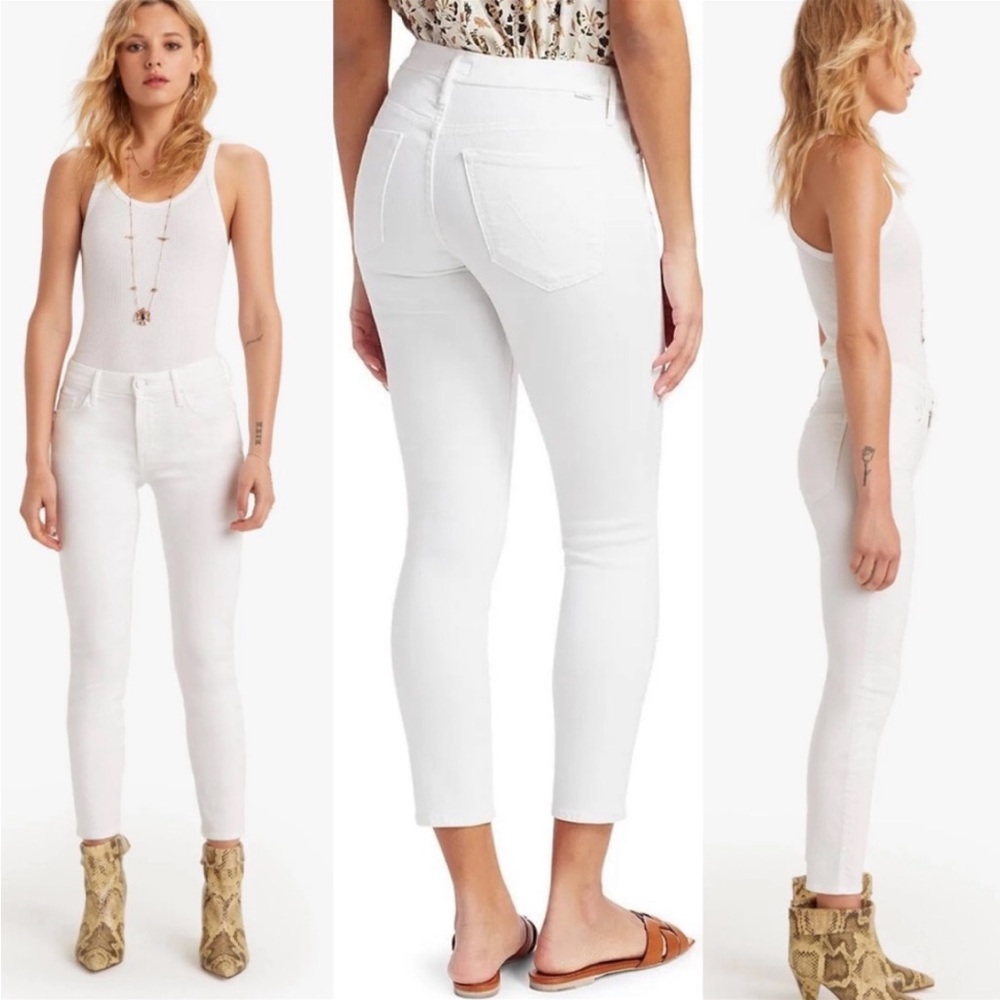 Mother The Looker Crop White Denim Jeans Women’s 28